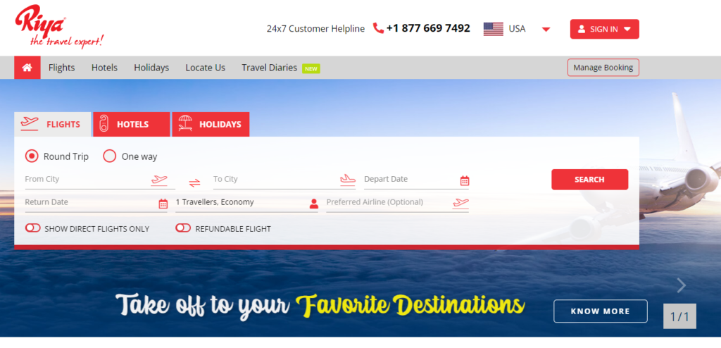 Riya Travel website